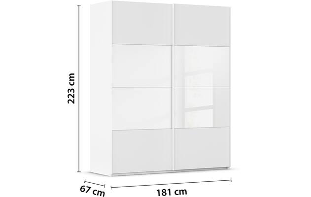 Goossens kledingkast finca combi glans mat glas wit hoogwaardig meubelplaat - 8244365-{merk}-finca-combi-sts-wit-schuifdeuren-03